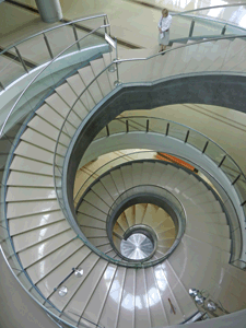 Main staircase in National Bank of Malaysia's new Art Gallery (2012), which showcases the best in Malaysian and SE Asian contemporary art.